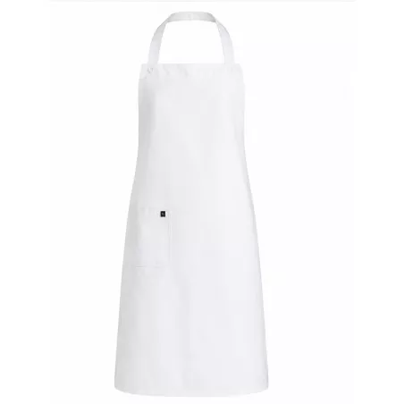 Delantal peto largo Monza 06414 blanco talla 01 de algodón, diseño clásico y con bolsillo frontal.