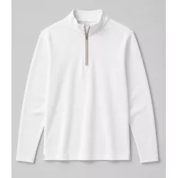 Polo manga larga Monza 03035 blanco de poliéster con cremallera y diseño clásico talla L