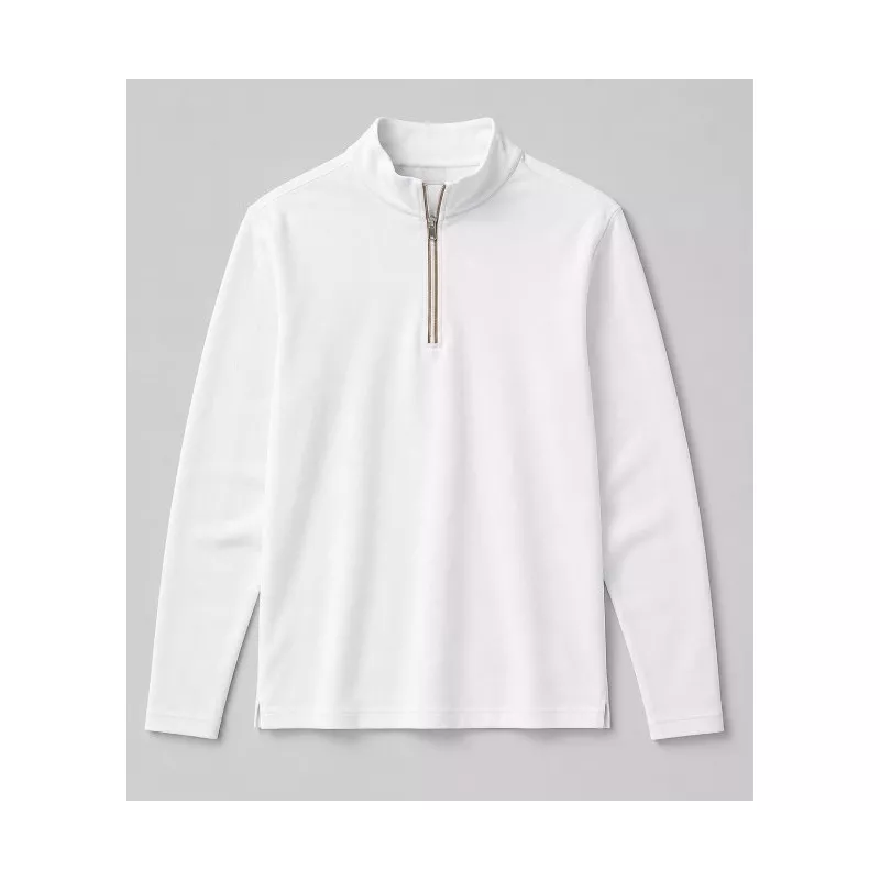 POLO CUELLO MAO CRM 10 T-XL 03035 BCO de algodón blanco, diseño moderno y cierre con cremallera.