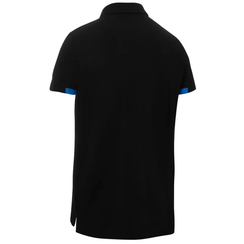 Polo regular fit Monza 03017 negro talla XL de algodón con detalles en color azul y diseño clásico.