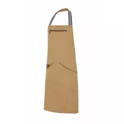 Delantal peto Monza 01414 tostado talla 01 de algodón con diseño moderno y bolsillo frontal práctico.
