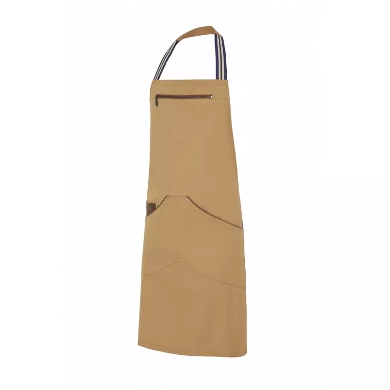 Delantal peto Monza 01414 tostado talla 01 de algodón con diseño moderno y bolsillo frontal práctico.