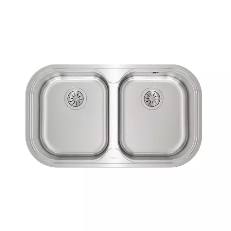 Fregadero Teka Stylo 2C 828 x 485 mm 2 cubetas de acero inoxidable con diseño moderno y acabado pulido