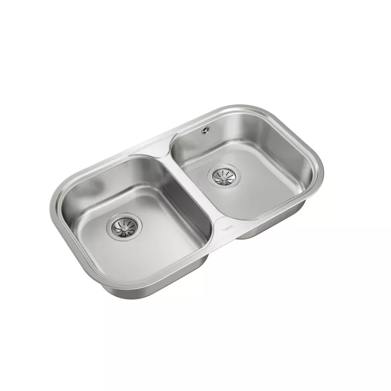 Fregadero Teka Stylo 2C 828 x 485 mm 2 cubetas acero inoxidable con diseño moderno y acabado pulido.
