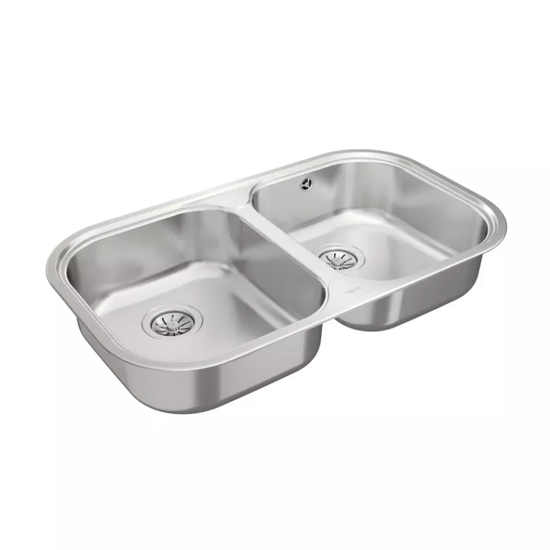 Fregadero Teka Stylo 2C 828 x 485 mm 2 cubetas de acero inoxidable con acabado pulido y diseño moderno
