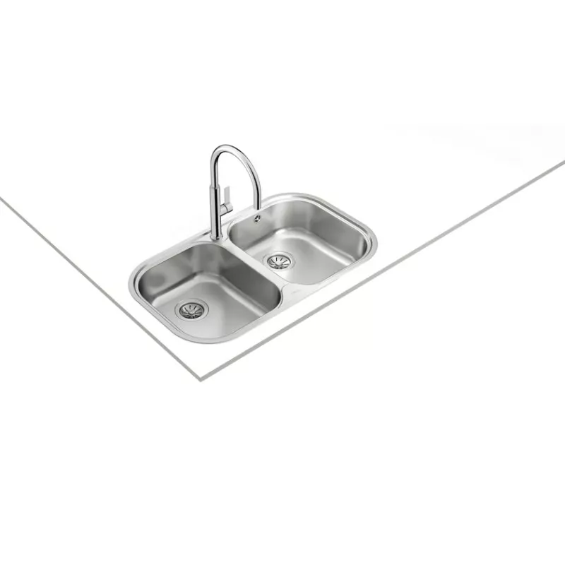 Fregadero Teka Stylo 2C 828 x 485 mm 2 cubetas de acero inoxidable con diseño moderno y acabado pulido