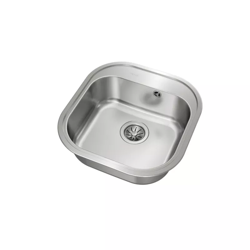 Fregadero Teka Stylo 1C 465 x 485 mm en acero inoxidable con una cubeta y diseño moderno.