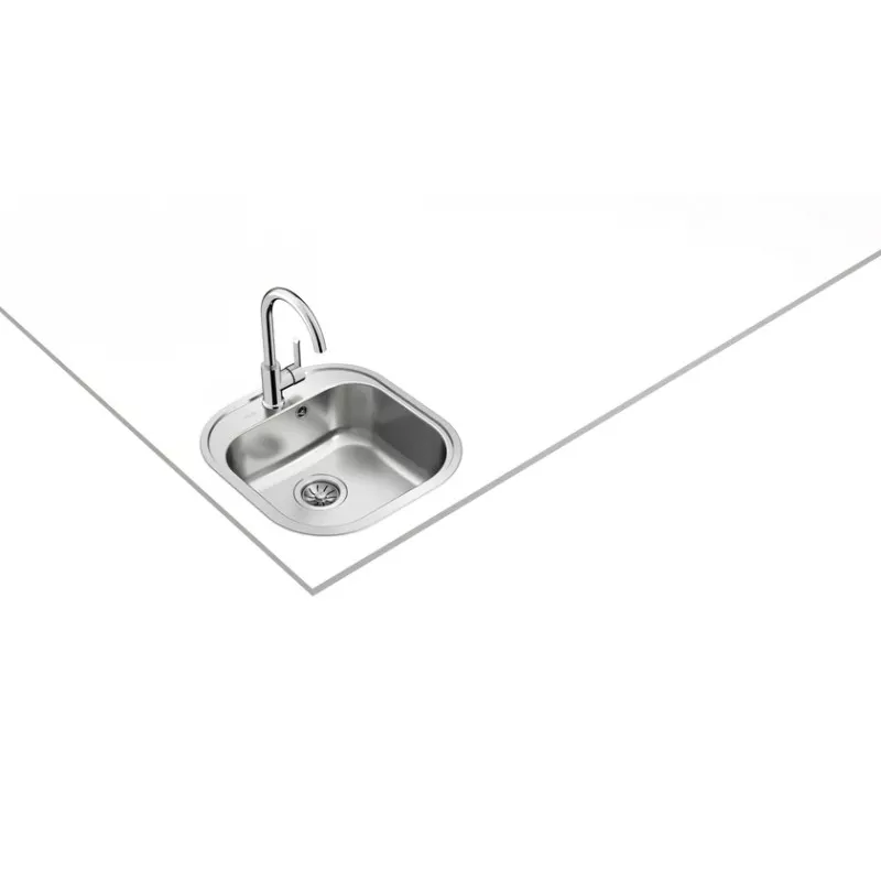 Fregadero Teka Stylo 1C 465 x 485 mm en acero inoxidable con una cubeta y diseño moderno.