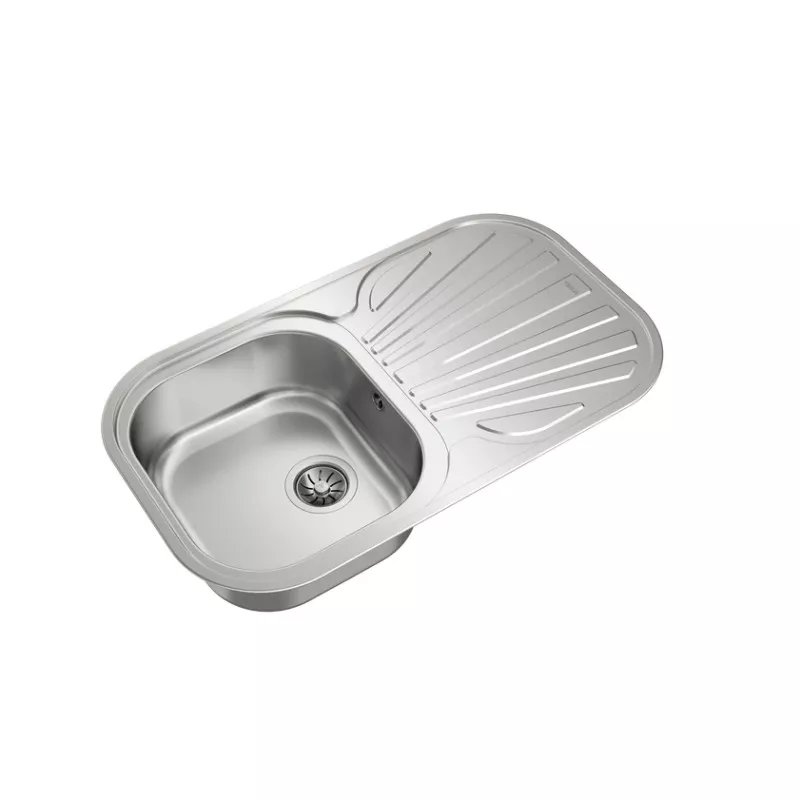 Fregadero Teka Stylo 1C 1E 830 x 485 mm reversible de acero inoxidable con diseño moderno y zona de escurrir.