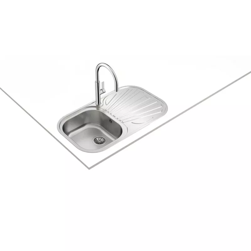 Fregadero Teka Stylo 1C 1E 830 x 485 mm reversible de acero inoxidable con diseño moderno y resistente al desgaste