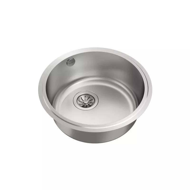 Fregadero Teka BE Ø390 bajo encimera redondo de acero inoxidable con acabado mate y diseño moderno.