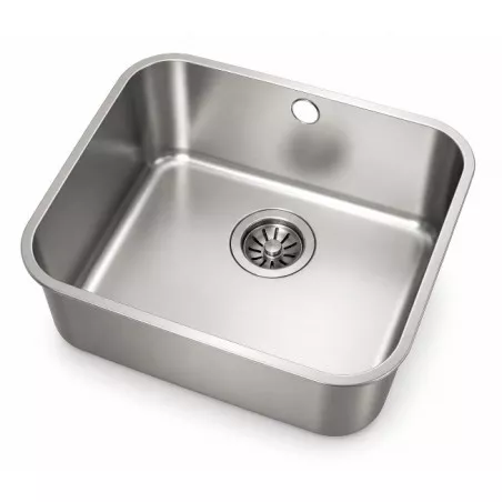 Fregadero Teka BE 45.40 bajo encimera de acero inoxidable, cuadrado 450 x 400 mm con un diseño moderno.