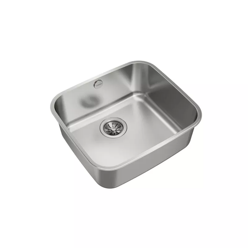 Fregadero Teka BE 45.40 bajo encimera en acero inoxidable, diseño cuadrado 450 x 400 mm.
