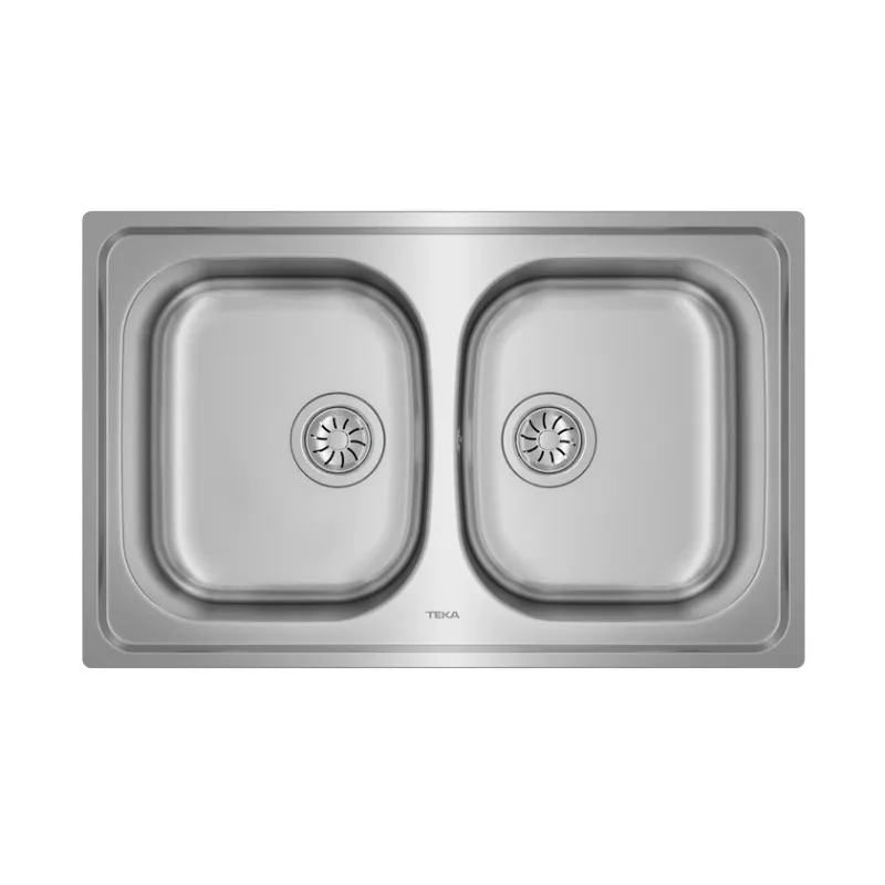Fregadero Teka Universe 80 T-XP 2C 790 x 500 mm de acero inoxidable, diseño rectangular y acabado pulido.