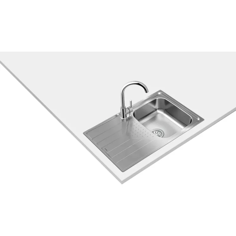 Fregadero Teka Universe 45 T-XP 1C 1E reversible de acero inoxidable, diseño moderno y superficie pulida.