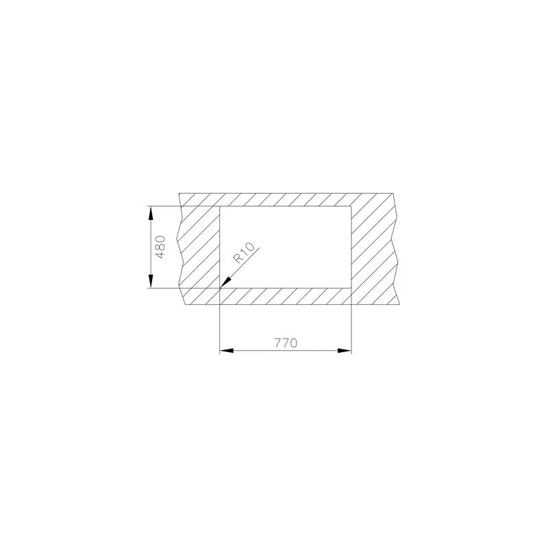 Fregadero Teka Universe 45 T-XP 1C 1E reversible de acero inox, diseño rectangular y acabados pulidos, medida 770x480 mm