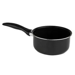 Cazo de aluminio Vier 640 12 cm para inducción, color negro, diseño ligero y acabado antiadherente.