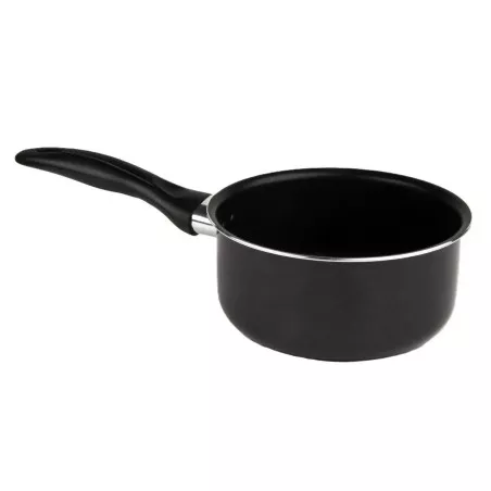 Cazo de aluminio Vier 640 12 cm para inducción, color negro, diseño ligero y acabado antiadherente.