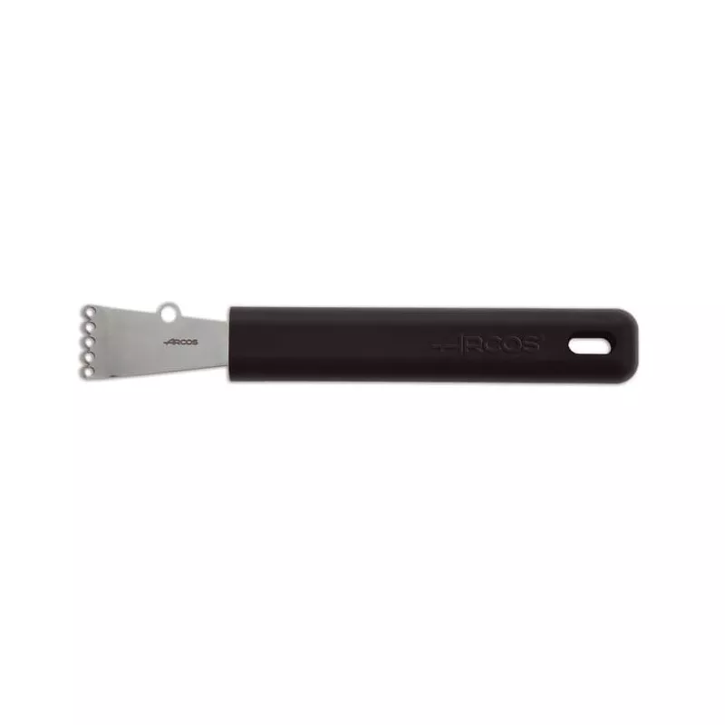Rallador de limón Arcos 612800 inox con hoja de 40 mm y mango negro ergonómico para un agarre cómodo.