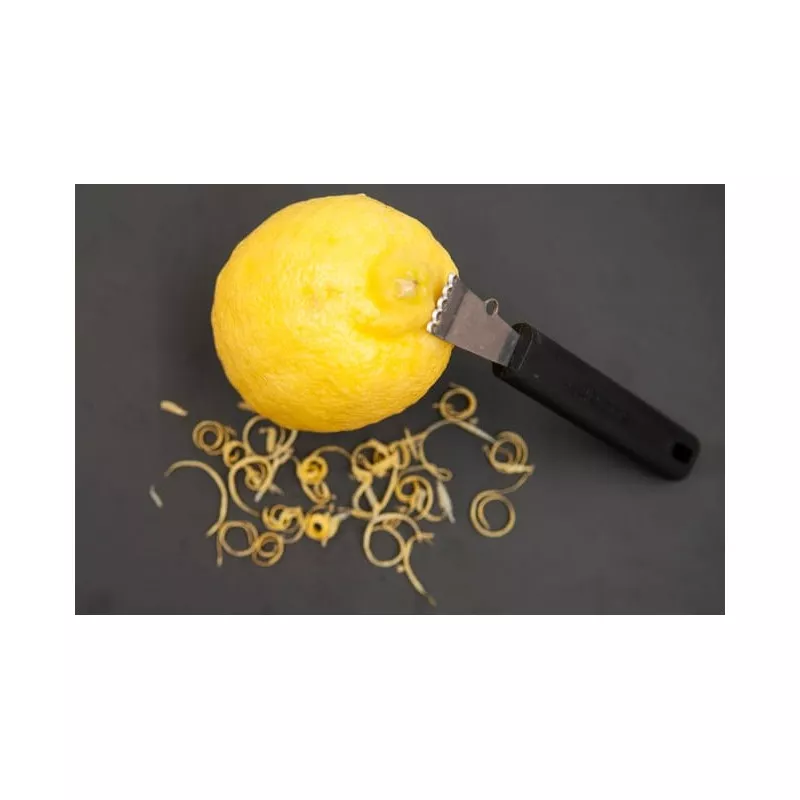 Rallador de limón Arcos 612800 inox con hoja de 40 mm y mango ergonómico negro, ideal para cocinar.