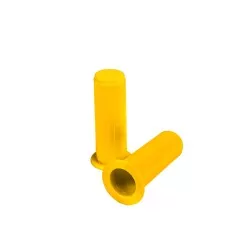Juego de mangos Theca 1500902 Ø32 mm amarillo, fabricados en material resistente con diseño ergonómico y acabado liso.