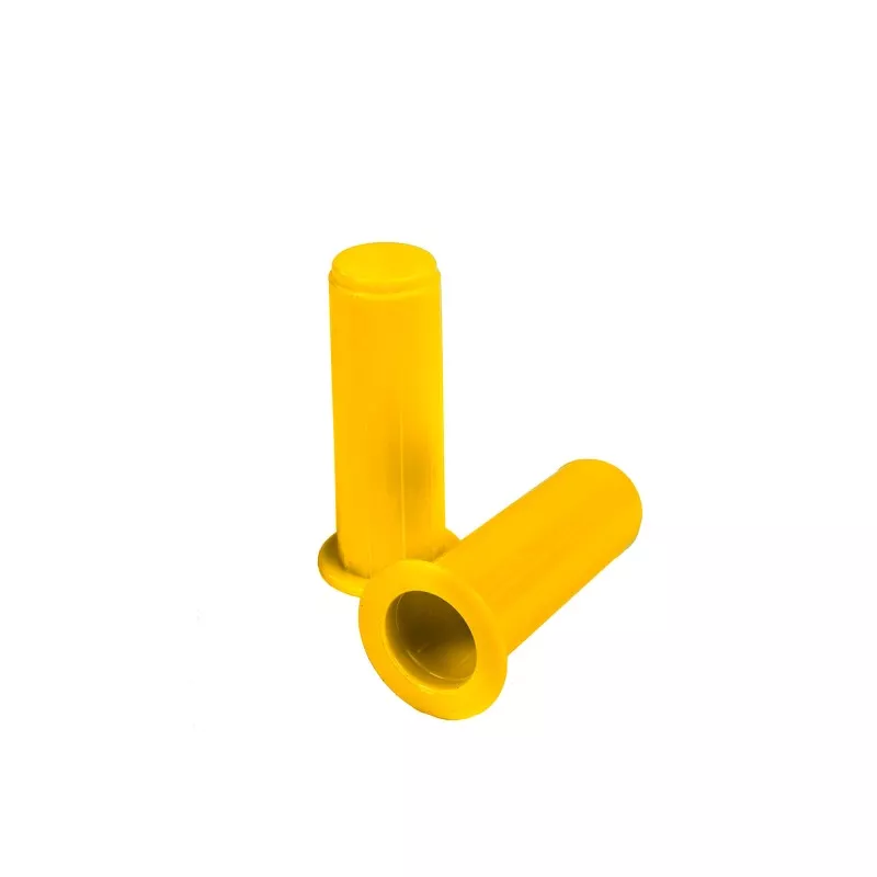 Juego de mangos Theca 1500902 Ø32 mm amarillo, fabricados en material resistente con diseño ergonómico y acabado liso.