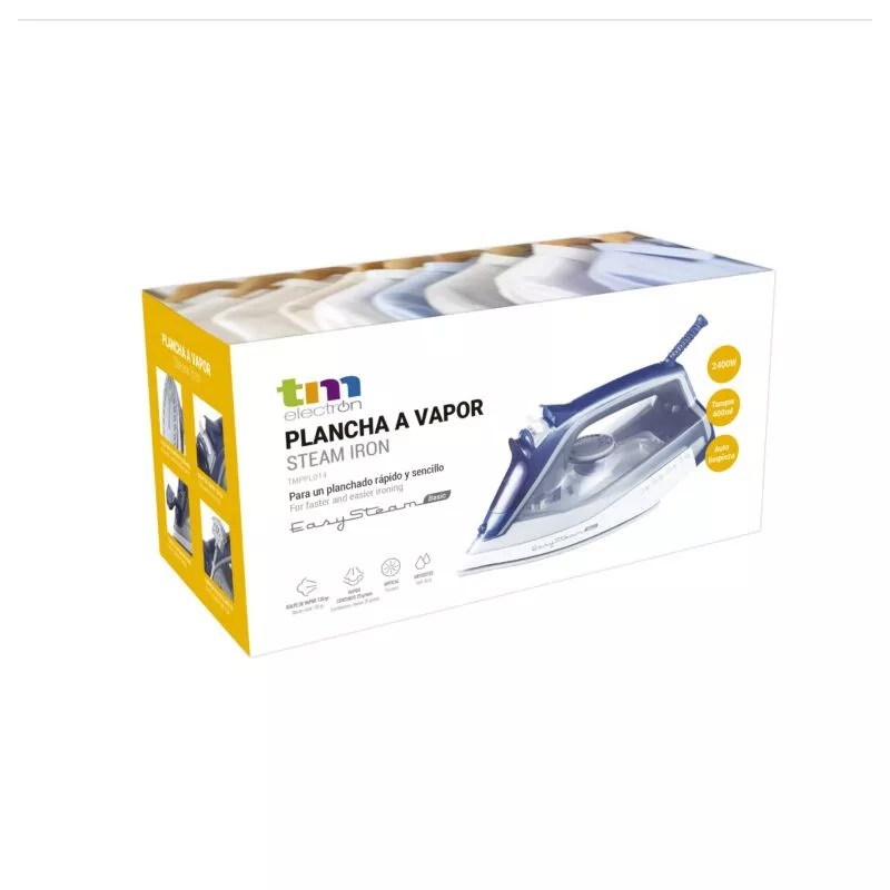 Plancha de vapor TM Electron TMPPL014 – 2400 W, sistema antical y antigoteo