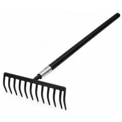 Mango de rastrillo Arnau Granjardin 033416 negro de metal, 1200 x 24 mm, con diseño ergonómico para jardinería.
