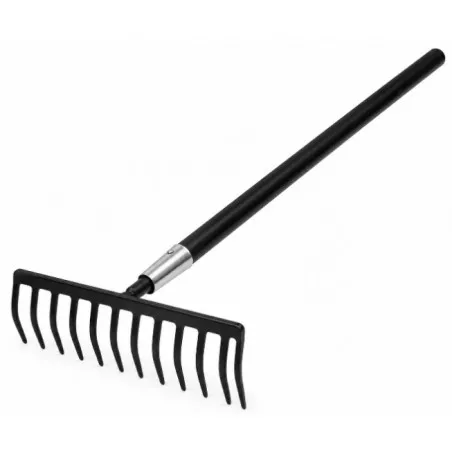 Mango de rastrillo Arnau Granjardin 033416 negro de metal, 1200 x 24 mm, con diseño ergonómico para jardinería.