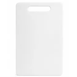 Tabla para cortar Inalsa 37 x 23 cm de plástico blanco, resistente y fácil de limpiar, diseño ergonómico con asa.