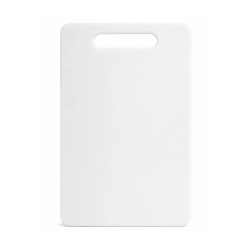 Tabla para cortar Inalsa 37 x 23 cm de plástico blanco, resistente y fácil de limpiar, diseño ergonómico con asa.