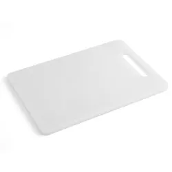 Tabla de corte Quid Renova 30,5 x 21 cm de polipropileno blanco, superficie lisa y fácil de limpiar.
