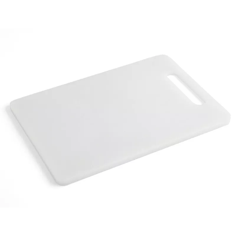 Tabla de corte Quid Renova 30,5 x 21 cm de polipropileno blanco, superficie lisa y fácil de limpiar.
