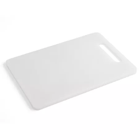 Tabla de corte Quid Renova 30,5 x 21 cm de polipropileno blanco, superficie lisa y fácil de limpiar.