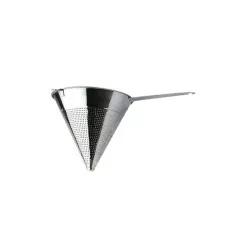 Colador chino Ilsa 116 de acero inoxidable pulido, diseño cónico, diámetro de 20 cm y mango ergonómico.