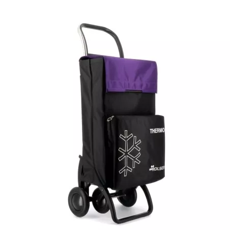 Carro Rolser Thermo Fresh TER039 46 L negro/malva con aislamiento térmico y ruedas grandes para fácil transporte
