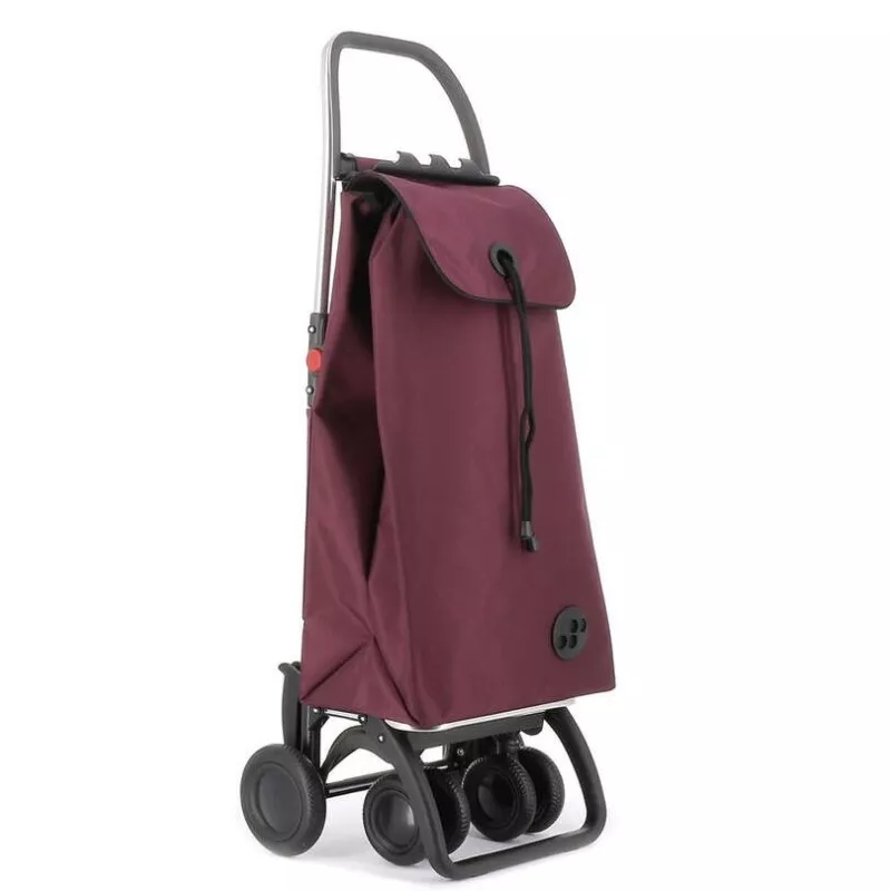 Carro de compra Rolser I-Max MF IMX306 43 L burdeos, diseño ligero con ruedas giratorias y cierre ajustable.