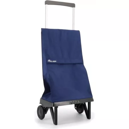 Carro Rolser Plegamatic PLE001 40 L azul Klein con estructura plegable y ruedas para fácil transporte.