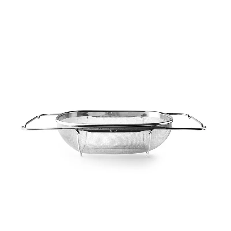 Escurridor extensible Ibili 703834 inox 34-50 × 24 cm con acabado en acero inoxidable y diseño práctico para cocina.