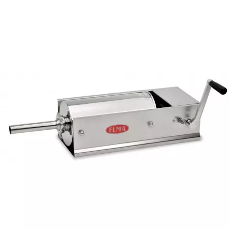 Embutidora horizontal Elma 36.10.0 inox 10 kg de acero inoxidable con diseño robusto y mango ergonómico para uso fácil.