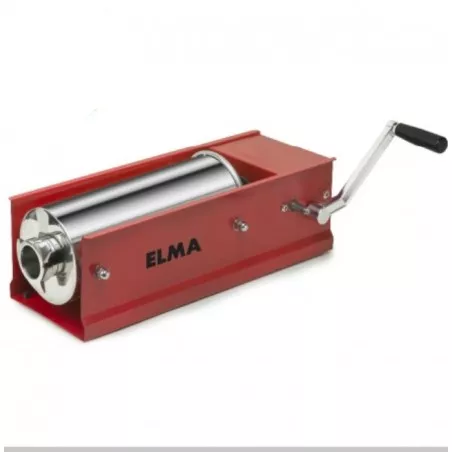 Embutidora horizontal Elma RED 46.06.0 de 6 kg en color rojo, acero inoxidable y diseño compacto.