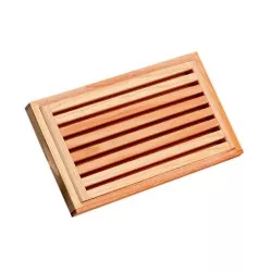 Tabla para cortar pan Inalsa 8017 de madera natural con surcos, tamaño 40 x 24 cm, diseño elegante y práctico.