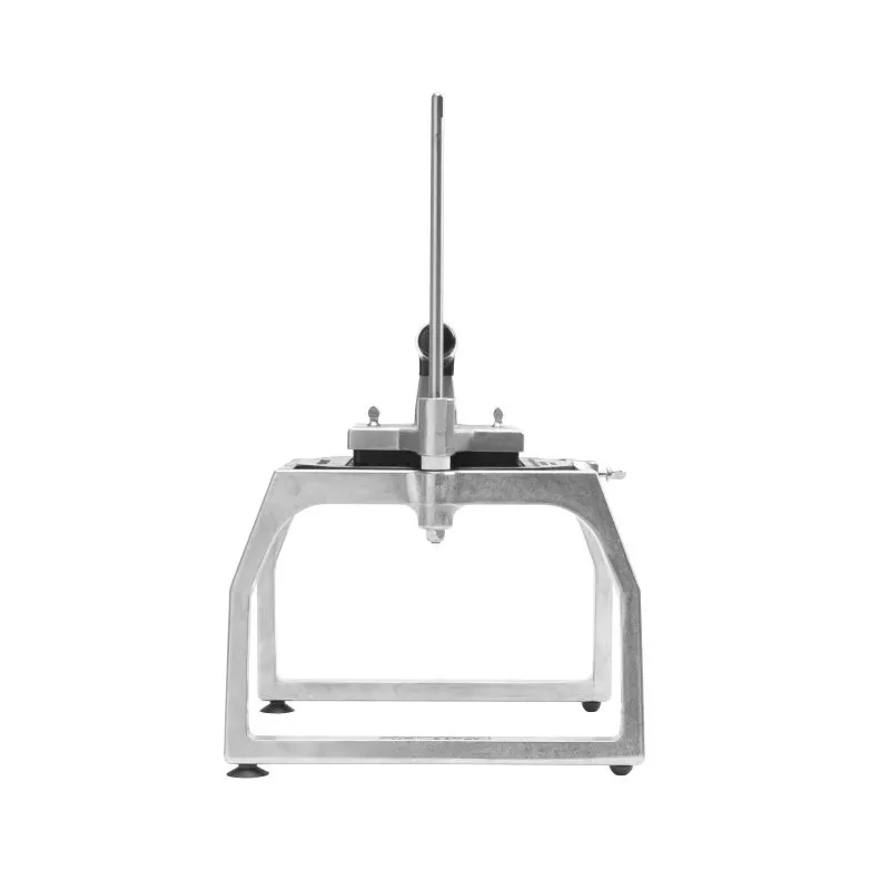 Cortador sobremesa Pujadas InstaCut 5.1 de acero inoxidable para dados de 6,4 mm con diseño robusto y acabado pulido.