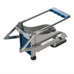 Cortapatatas Inoxibar Elite 13330 inox con 2 cuchillas de acero inoxidable y diseño ergonómico azul y plata.