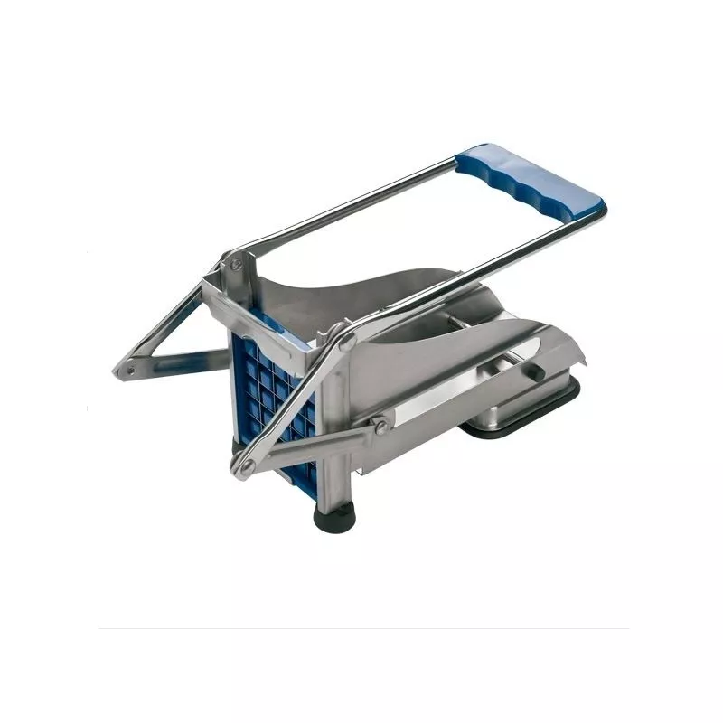 Cortapatatas Inoxibar Elite 13330 inox con 2 cuchillas de acero inoxidable y diseño ergonómico azul y plata.