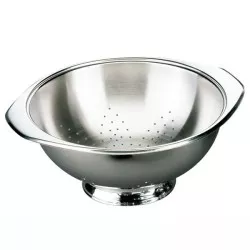 Escurridor Inoxibar 51284 inox 18/10 con base 24 cm, acabado brillante y asas ergonómicas para fácil manejo