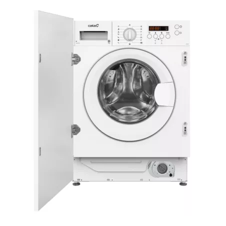 Lavadora integrable Cata LI 08014/A 8 kg – carga frontal, 1400 rpm, color blanco con panel de control digital y acabado en acero