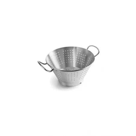 Escurridera cónica Lacor 50837 inox 18/10 36 cm 16 L, acero inoxidable con diseño perforado y asas para fácil manejo.