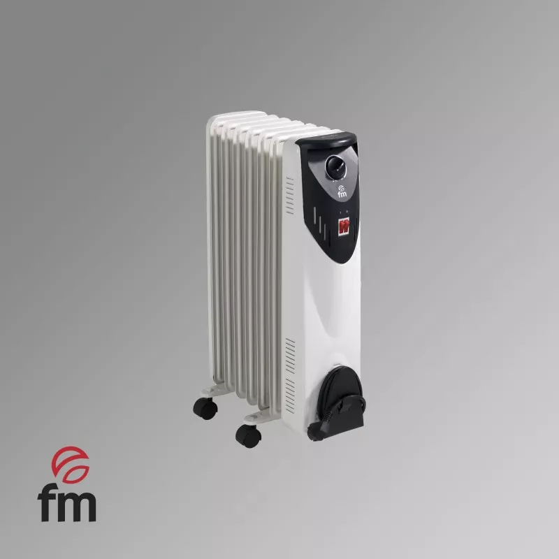 RADIADOR FM RW-15 1500 W 7 de diseño compacto color blanco con 7 elementos para calefacción eficiente