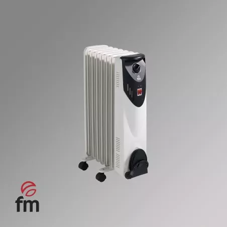RADIADOR FM RW-15 1500 W 7 de diseño compacto color blanco con 7 elementos para calefacción eficiente